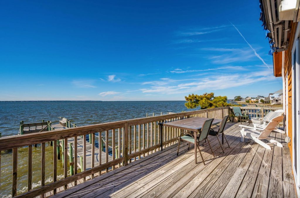 The water view from ONHCD OBX Sunset Coastal Carolina Vacations OBX. OBX soundfront rental.