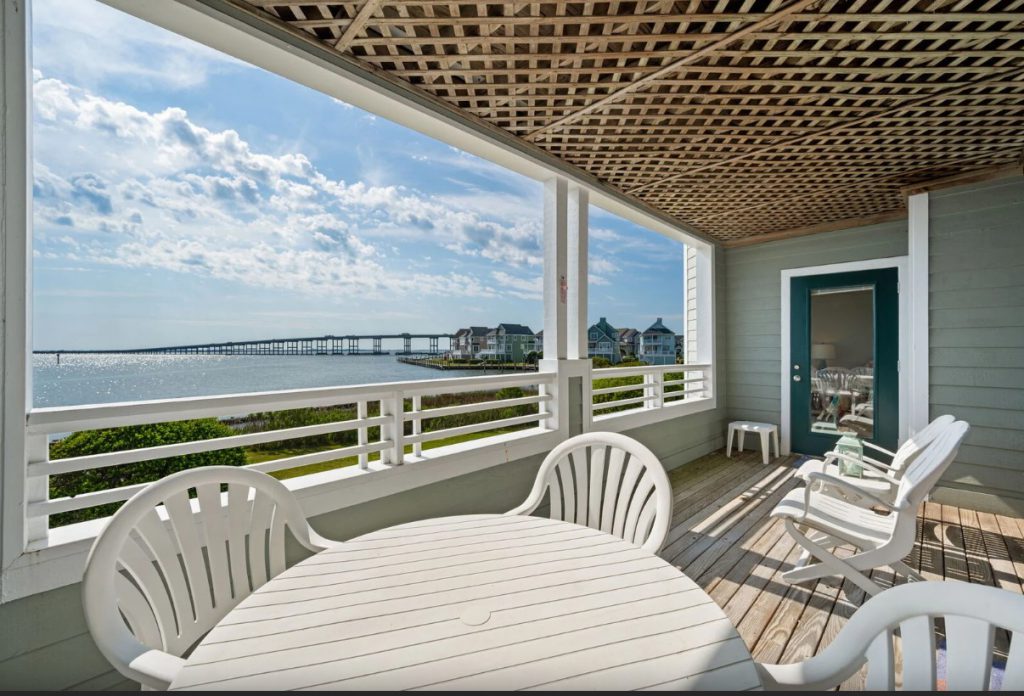 The water view from PCBV915 Sea la Vie Coastal Carolina Vacations OBX. OBX soundfront rental.